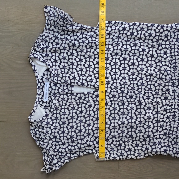 REBECCA MINKOFF | Cassandra Shift Dress Cap Sleeves, Navy & White, Women's S - Picture 12 of 15